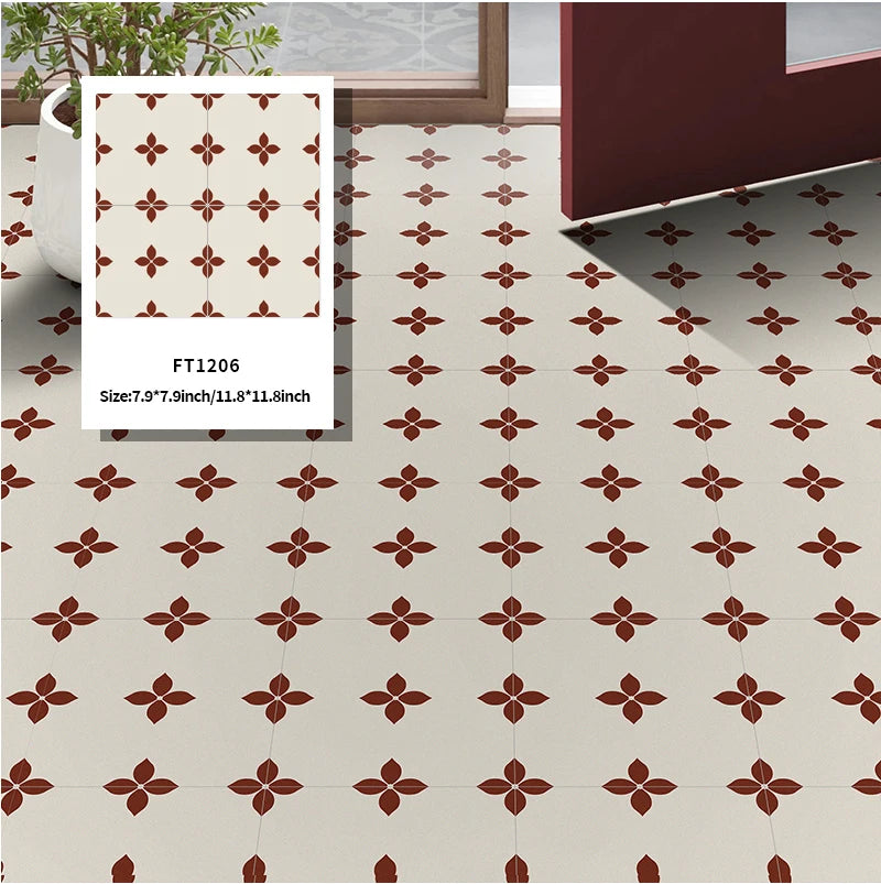 JORUNNS Self Adhesive Floor Tiles Powerful Floor Sticker Waterproof Wall Stickers for Bathroom Floor