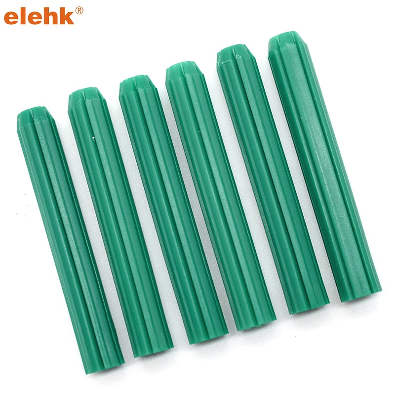 ELEKH 7x50mm Plastic Wall Plug Anchors Green PE Material for Concrete Walls 1000pcs/bag