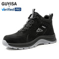 GUYISA Workwear Series Anti-static Safety Boot Microfiber Upper High Top Safety Sneakers Yellow-brown Security Boots