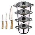 8-piece stainless steel cookware set suitable for induction hobs San Ignacio Premium Collection + 3-piece stainless steel