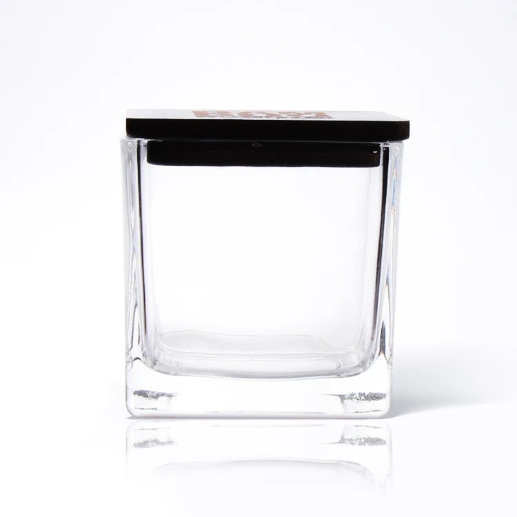 Empty 10oz Clear Candle Jar Glass Candle Jar with Wooden Lid