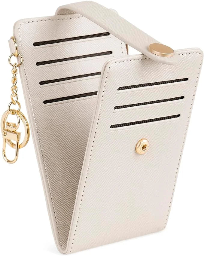 Women's Genuine Leather RFID Blocking Bifold Wallet Slim Short Length Zipper Credit Card Holder Coin Pocket Logo ID Window Purse