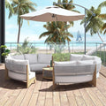 Hotel Modern Sofa Set Garden Teak Outdoor Furniture Rope Aluminum Wood Patio Outdoor Couch Sectional Teak Round Garden Sofa Set