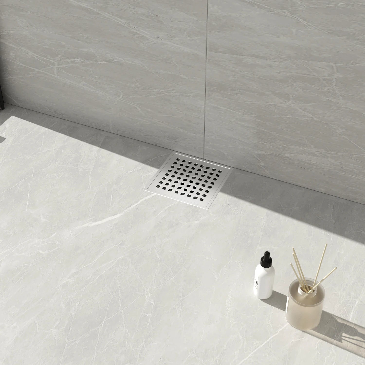 NEODRAIN 4x4 Inch Square Floor Drain Stainless Steel with ABS Base US Standard Supports Dropshipping
