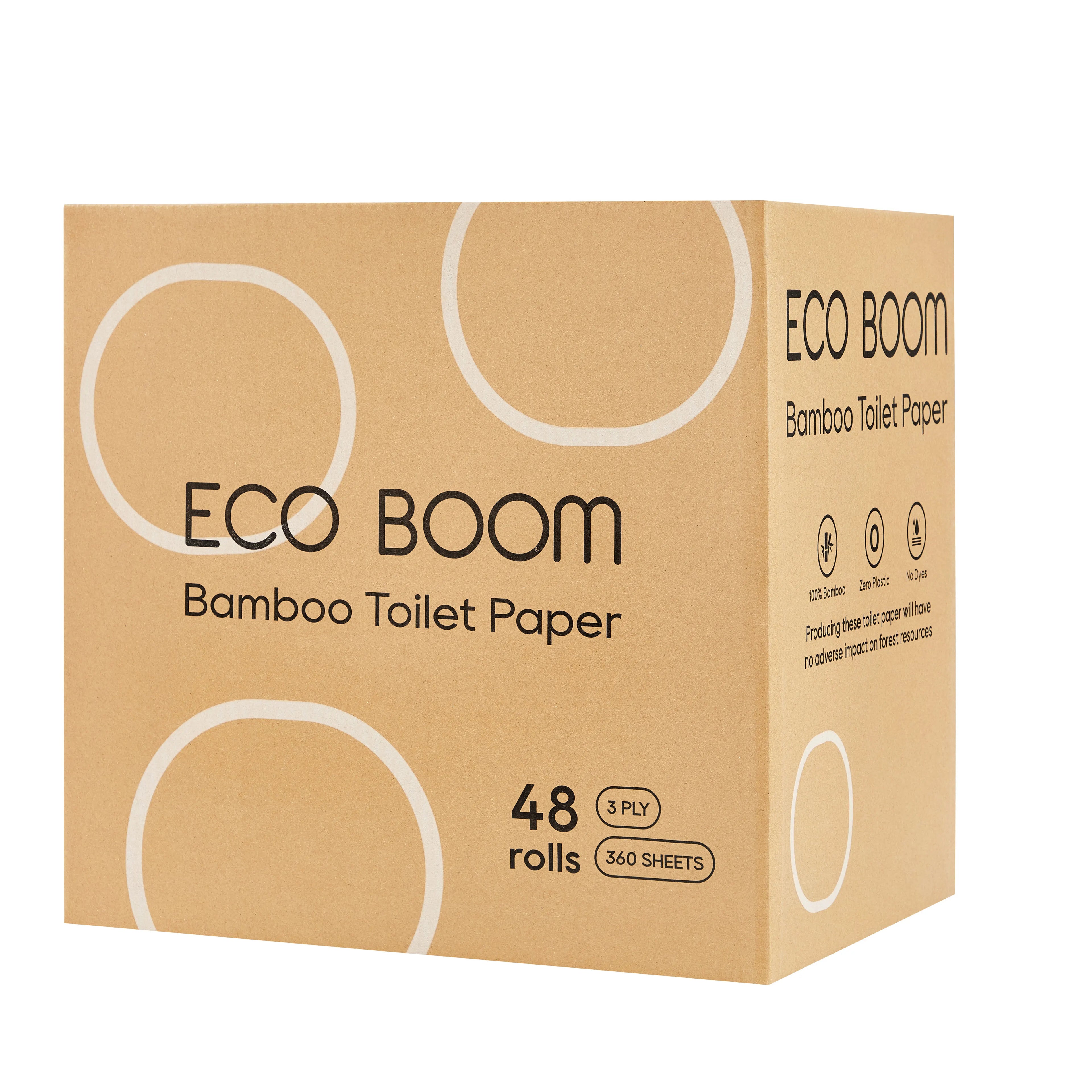 ECO BOOM Friendly Natural Degradable Eco Luxury Size Printed Manufacturer Brand Tissue Roll