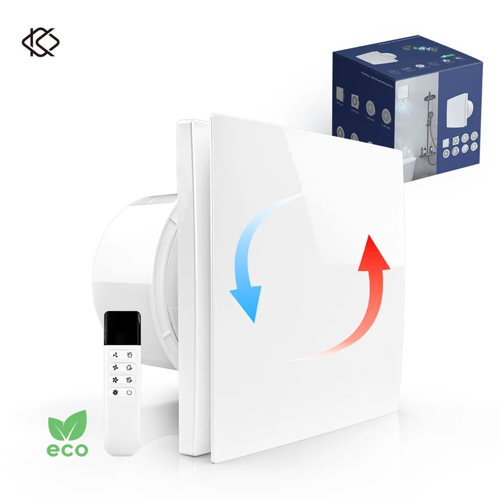 KCvents Wall Mount Exhaust Fan 100/150 mm Reversible with Remote Control for Bathroom, Kitchen, Home, Attic Ventilation Fan
