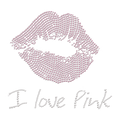 Hot Sale Product Sassy Lip I Love  Hot Fix Stone T Shirt Rhinestone Hotfix Iron on