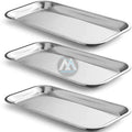 3 Pack Surgical Tray Stainless Steel Tray for Lab Instrument Supplies Tattoo Tool (Silver)