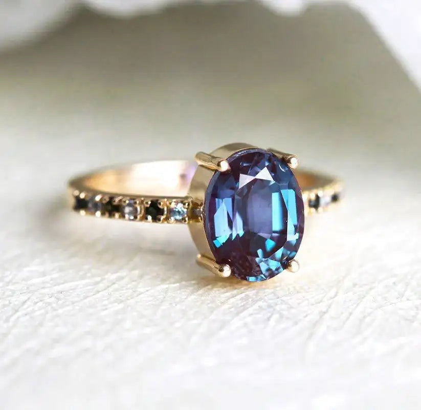Hot Sale Zircon Gemstone Jewelry Rose Gold Plated 925 Sterling Silver Zircon Engagement Rings for Women