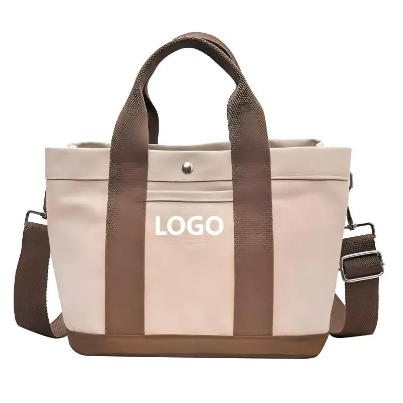 Customized Canvas Multi-layer Bag with Letter Embroidery Handbag Lunch Bag Multi-layer Crossbody Bag Mommy Bag Fashion Style