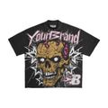 Solid Custom Oversized Long T-shirt Men Heavy Cotton Crew Neck DTG Printing Cut Sew Boxy Cropped Hip Hop Loose Fit 200g 100%