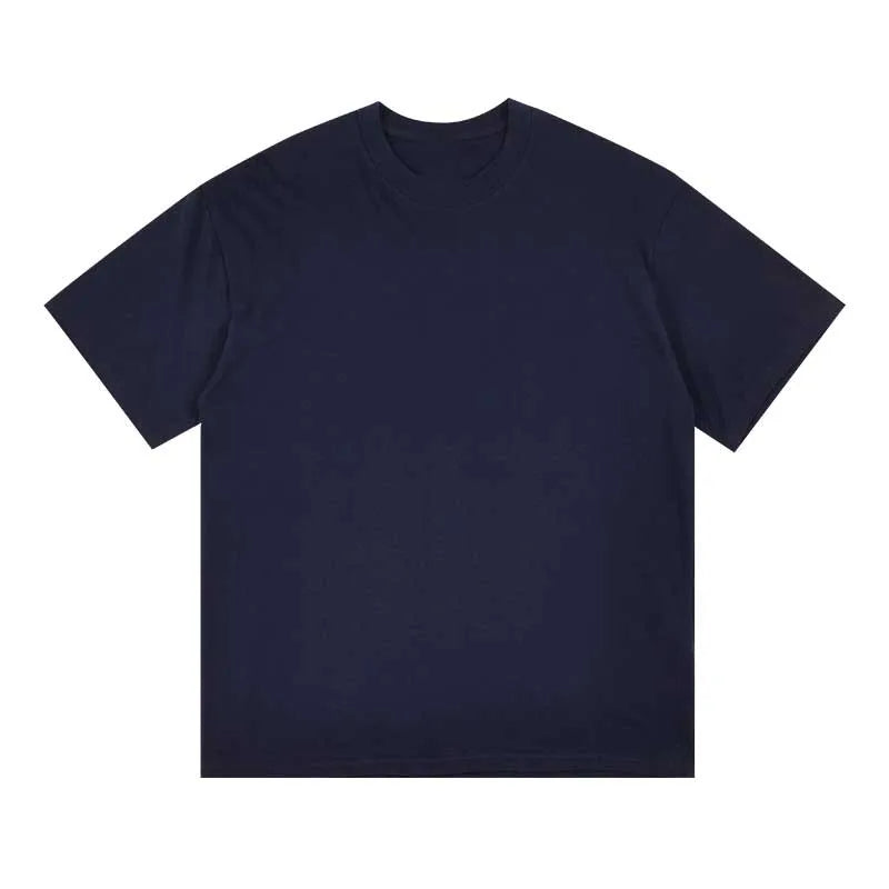 Oem Custom logo Design  Men's  230g Drop Shoulder Pure Cotton Short-sleeved Loose Large Size Round Neck Men's T-shirt