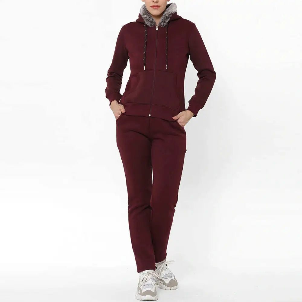 Custom Tracksuits for Women Fleece Sweatpants and Hoodie Jogger Set Women Suit