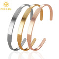 6mm 8mm Custom LOGO Jewelry Stainless Steel C-Shaped Bracelet Fashion Laserable Engraved Metal Blank Cuff Bracelet Bangle