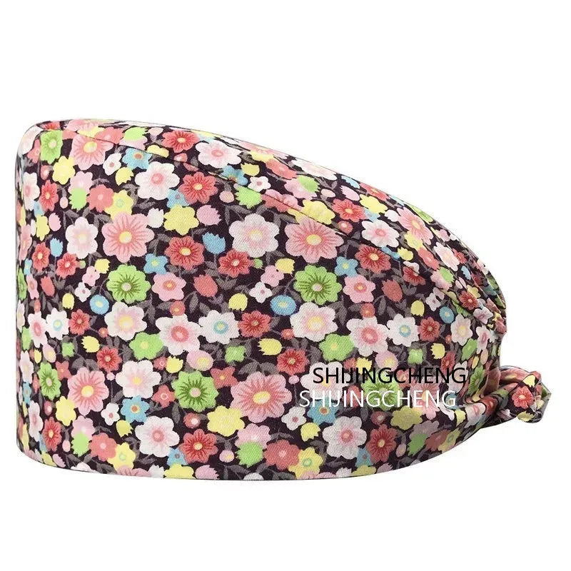 Unisex Scrub Hat Cotton Scrub Cap with Adjustable Sweatband for Ponytail Shark Printed Medical Hat for Nurse MegaBDM