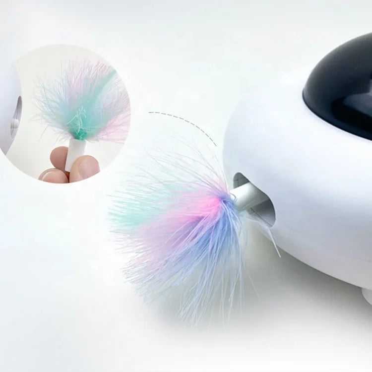 Popular Automatic Cat Toy Electric Smart Cat Toy With Teaser Feather Pet Cat Interactive Toy