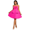 Off Shoulder Sleeveless a Line Heart Decoration Women Cocktail Dresses