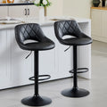 Modern Swivel Bar Stool with Faux Leather Open Back Adjustable Metal Base for Dining and Home Bar Use MegaBDM
