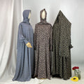 Floral Dress for Muslim Women Hijab & Pockets Hooded Style 3 Colors 5 Sizes