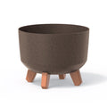 Brown flower pot without reservoir GRACIA collection 23.5 x 23.5 x 18.7 cm capacity of 5.1 L.