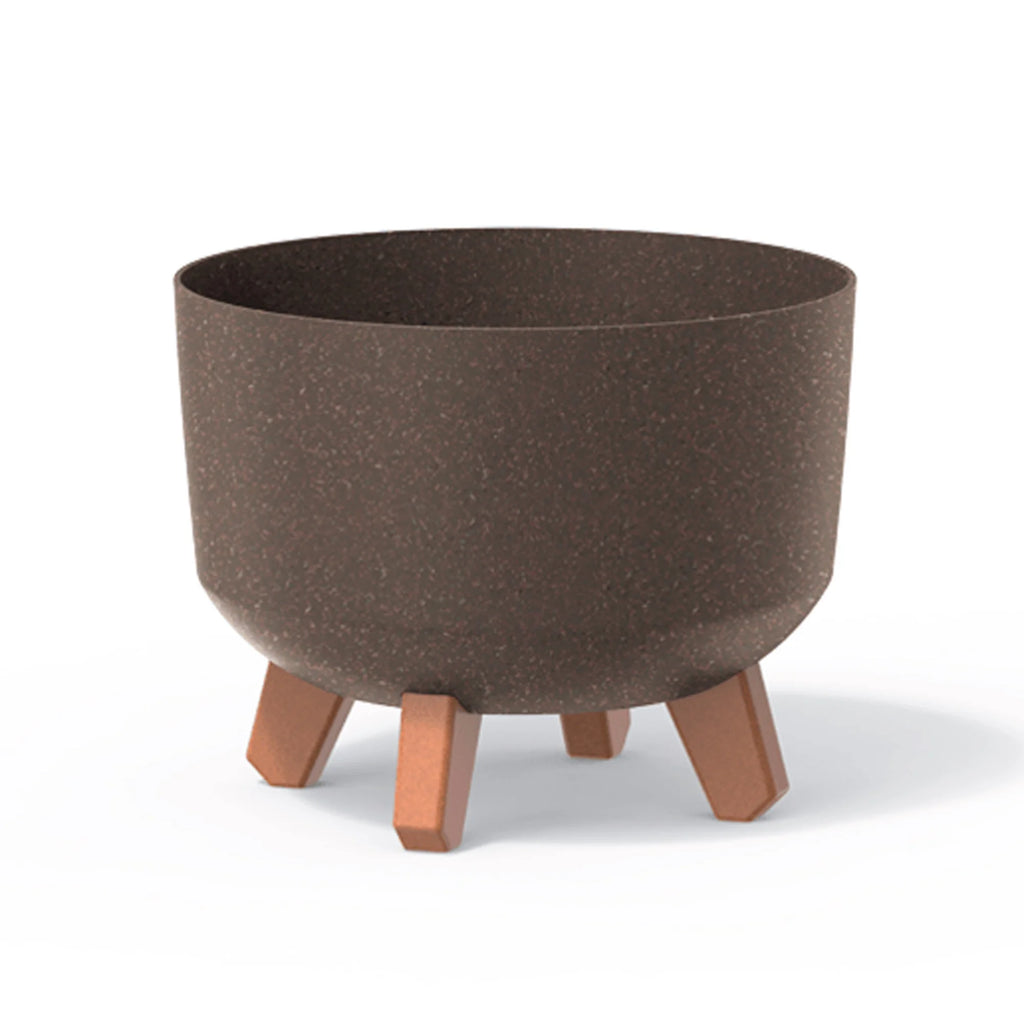 Brown flower pot without reservoir GRACIA collection 23.5 x 23.5 x 18.7 cm capacity of 5.1 L.