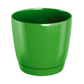 Coubi Round P round plastic flower pot in olive green 10 (length) x 10 (width) x 9.2 (height) cm