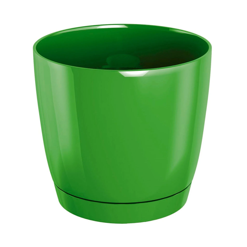Coubi Round P round plastic flower pot in olive green 10 (length) x 10 (width) x 9.2 (height) cm