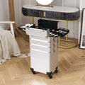 Train Makeup Cosmetic Cases Rolling Box Nail Technician Toolbox Wheel Silver Trolley Makeup Case