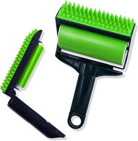 Silicone Reusable Washable Handheld Sticky Lint Stick It Pro Roller and Brush for Pet Hairs Couches