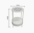 Round Side Table with Fabric Storage Metal Side Small Bedside Table Nightstand with Removable Tray Top for Living Room Bedroom
