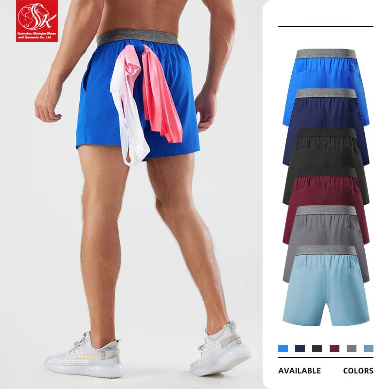 SK Men's XL Beach Shorts Casual Fitness Gym Running Outdoor Sportswear Quick Dry Knitted Solid Pattern Breathable Elastic Waist