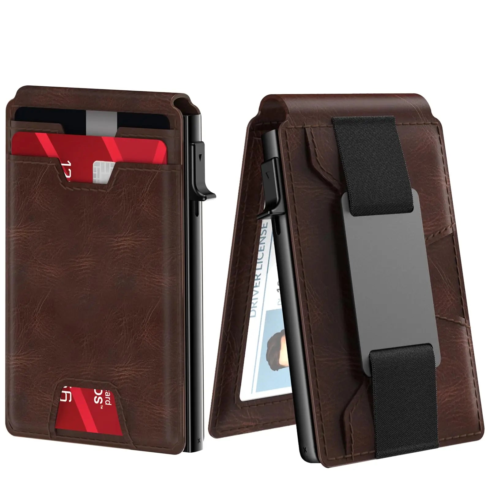 Smart Tracker Works for Find My App RFID Blocking Smart Wallet for Men with Money Clip Carteira Masculina