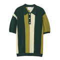 Manufacturer 2024 Summer Casual Button Men's Knit Patchwork Polo Collar Neck Shirt Sweater