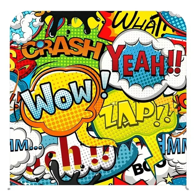 Custom Tension Fabric 8x8 ft Dye Sublimation Printed Portable & Easy to Install Photo Booth Pillowcase Backdrop Stand