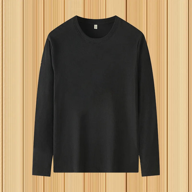 Oem customized men's tshirt loose plus size migrant workers work clothes summer clothing ice silk long sleeve men's round neck