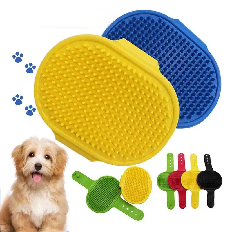 Pet Cat Dog Hair Bath Massage Shampoo Shower Brush with Adjustable Ring Handle for Grooming