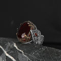 Hot New Azuris Men's 925 Sterling Silver Ring Ottoman Style with Natural Stone Direct From Turkey VALKH1948 Sale