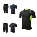 China Bangladesh Factory Price OEM Customized Logo Embroidery Men Yoga Fitness Training Compression Sports Running Two Piece Set