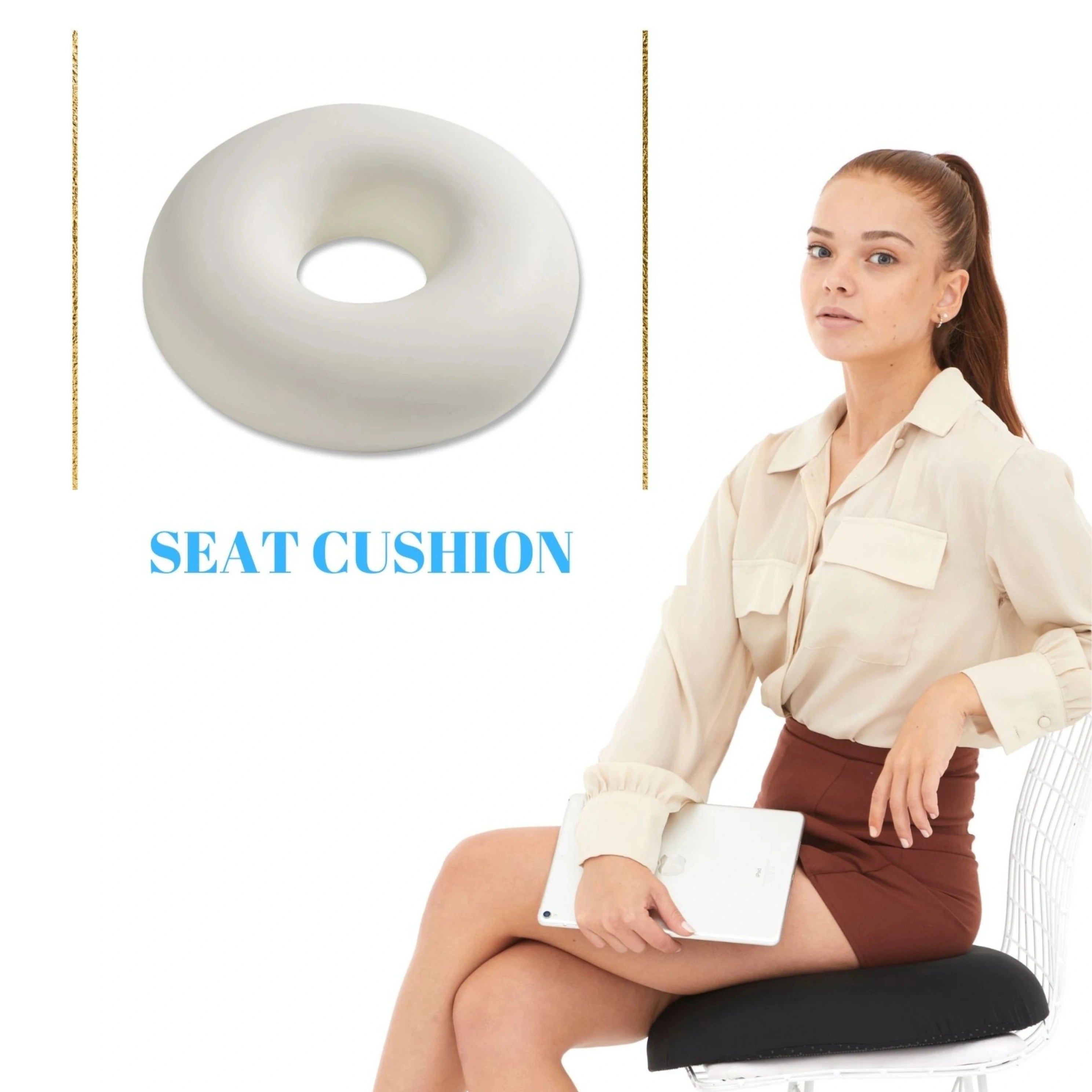 Solid Pattern Memory Feature Anti-Allergy 42*6.5 cm Knitted Seat Cushion Case Reasonably Priced Home Hotel Hospital Elegant
