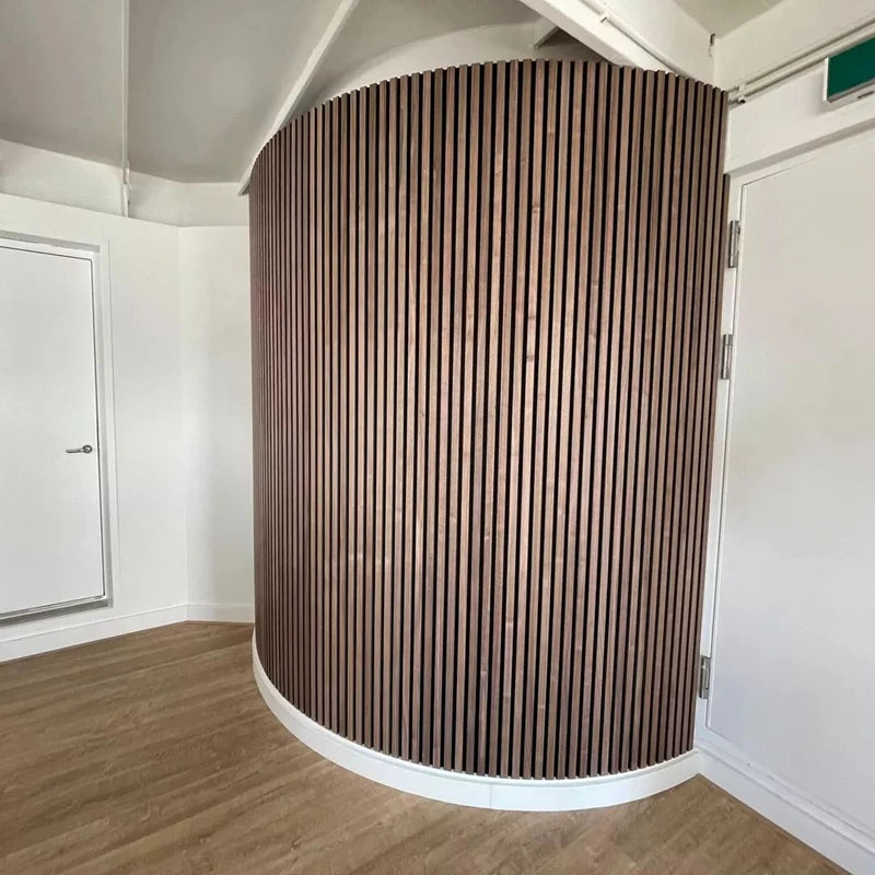 Akupanel Sound Proofing Oak Nature Veneer Mdf Slat Acoustic Wood Wall Panel