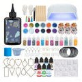 Earrings Pendants Resin Casting Silicone Mold Set Uv Glue Flash Powder Curing Lamp Resin Mold Set Pendants Home Decoration