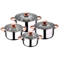 8pc stainless steel cookware set suitable for induction cooktops Altea Collection