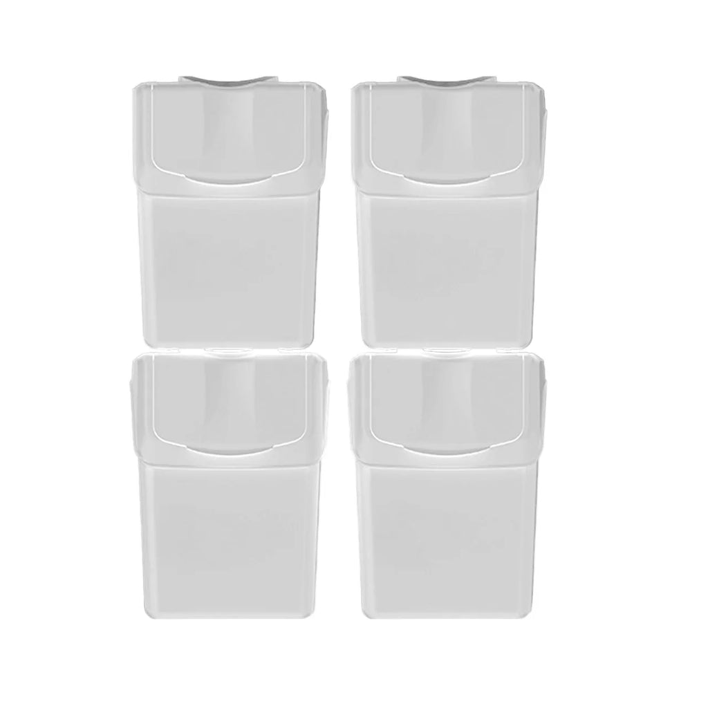 Set of 4 KEDEN SORTIBOX recycling bins white 80L