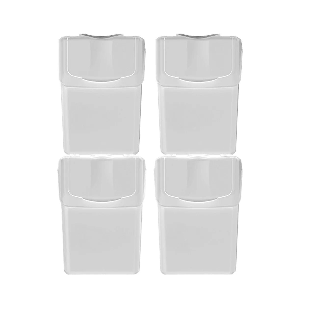 Set of 4 KEDEN SORTIBOX recycling bins white 80L