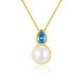 Fine Jewellery Wholesale 925 Sterling Silver Gold Plated Jewelry Single Fresh Water Pearl Pendant Necklace for Women