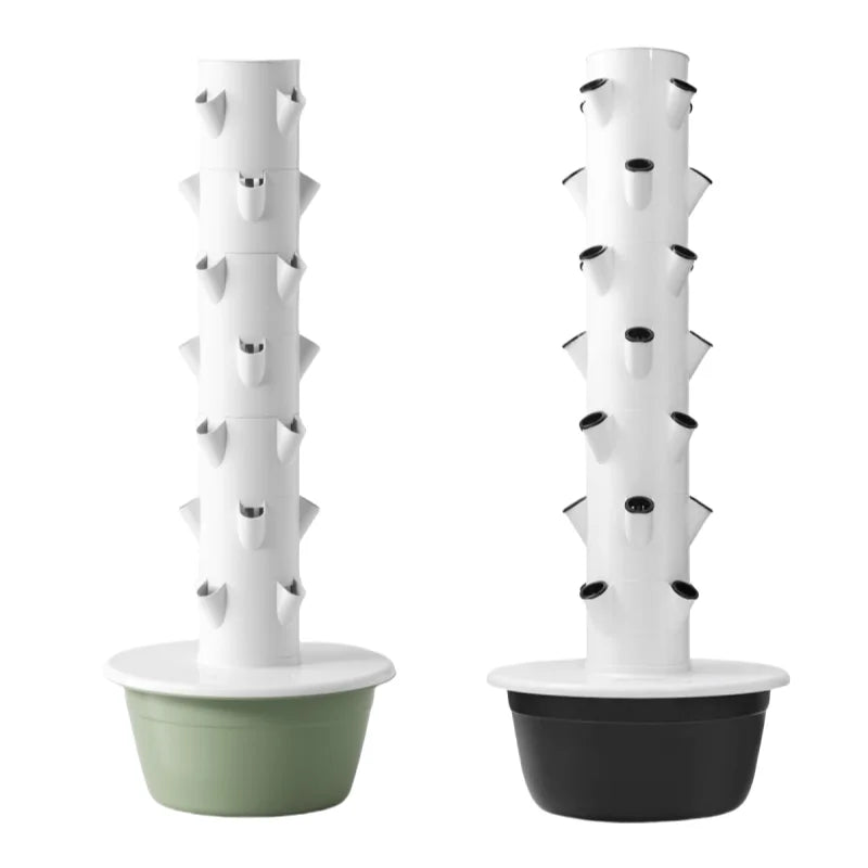 Black Version Hydroponic Tower Aeroponic Tower  Vertical Farming Tower Garden Aquaponic System for Outdoor Indoor Use