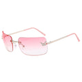 Wholesale Trendy Y2K Spicy Girl Sunglasses Frameless Metal Butterfly Fashion UV400 Optical Lenses PC Frame Colored Style Unisex