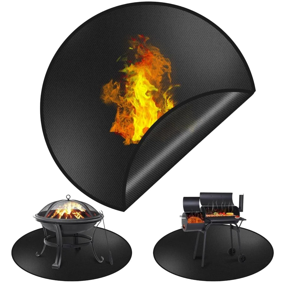 Hot Selling Round Silicone Fire Pit Mat Silicone Under Grill Mat Oil-Proof & Waterproof MegaBDM