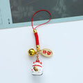 HOT Wealth Fortune Money Bag Ceramic Japanese Maneki Neko Lucky Beckoning Cat Keychain with Koi Fish Enamel Amulet Charm MegaBDM