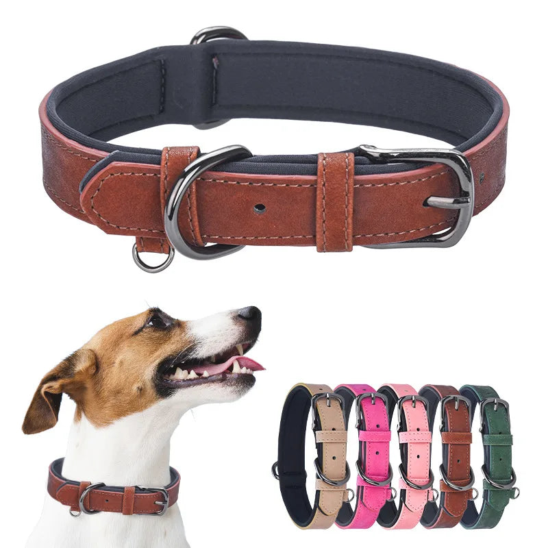 PU Leather Pet Dog Collar  Soft Neopron Collars for Pet Dogs